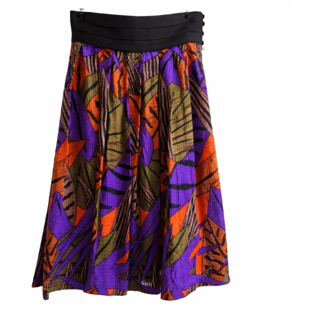 Vintage Silk Abstract Lux Skirt | Flora Kung New York - Picture 3 of 9